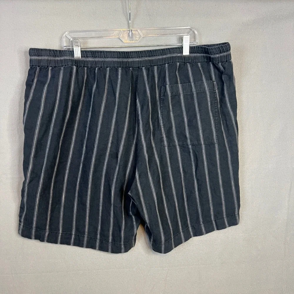 Vince Windsor Stripe Short Mens Size XXL 100% Hemp Drawstring Navy White NEW